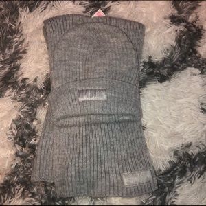 Grey beanie and scarf